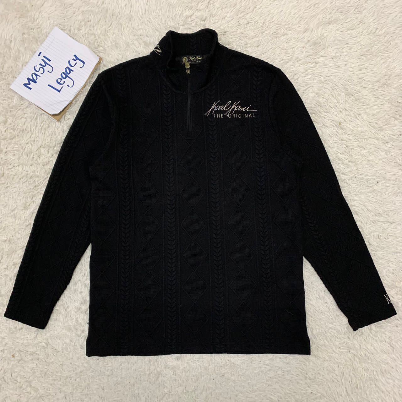 Japanese Brand Karl Kani the original half zip sweater Size US L / EU 52-54 / 3 - 2 Thumbnail