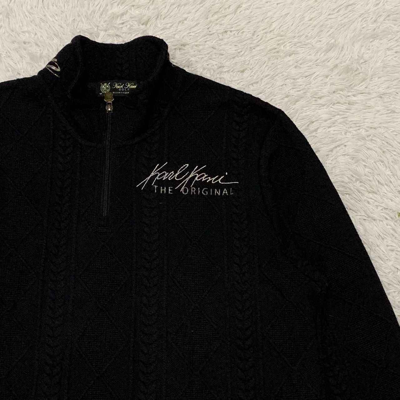 Japanese Brand Karl Kani the original half zip sweater Size US L / EU 52-54 / 3 - 3 Thumbnail