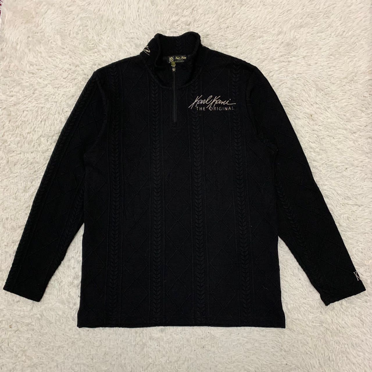 Japanese Brand Karl Kani the original half zip sweater Size US L / EU 52-54 / 3 - 12 Thumbnail