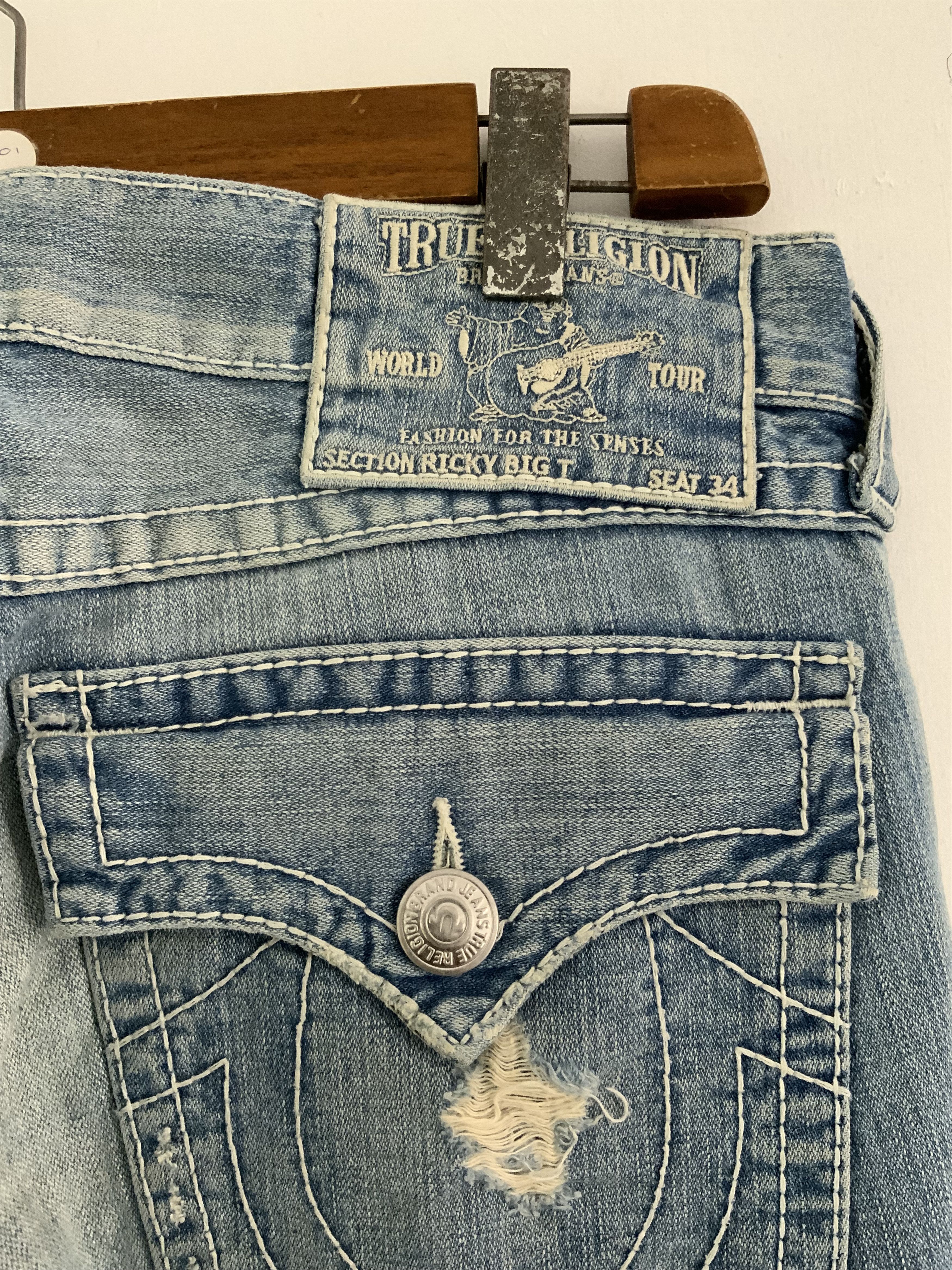 True Religion Vintage True Religion Distressed Denim Size US 33 - 11 Thumbnail