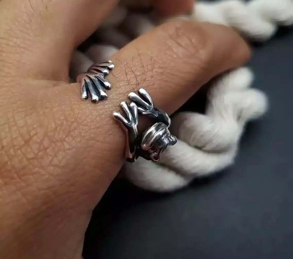 Jewelry Frog Ring Wavy Hippie Peace Jewelry Love Animals Size ONE SIZE - 3 Thumbnail