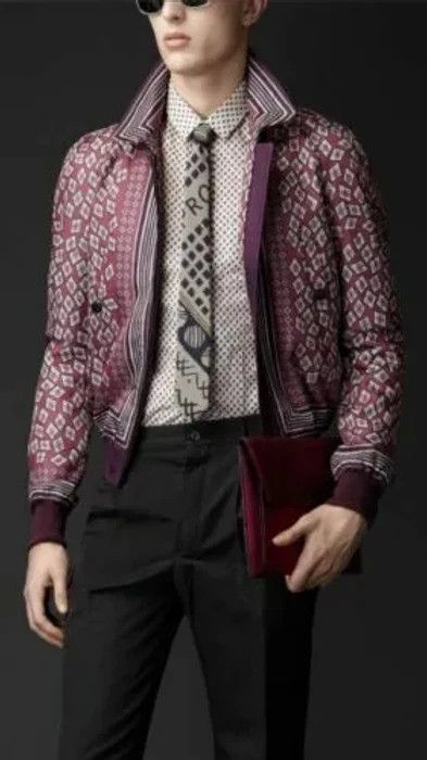 image of Burberry Prorsum Runway Geometric Bomber Jacket Italy, Men's (Size Medium)