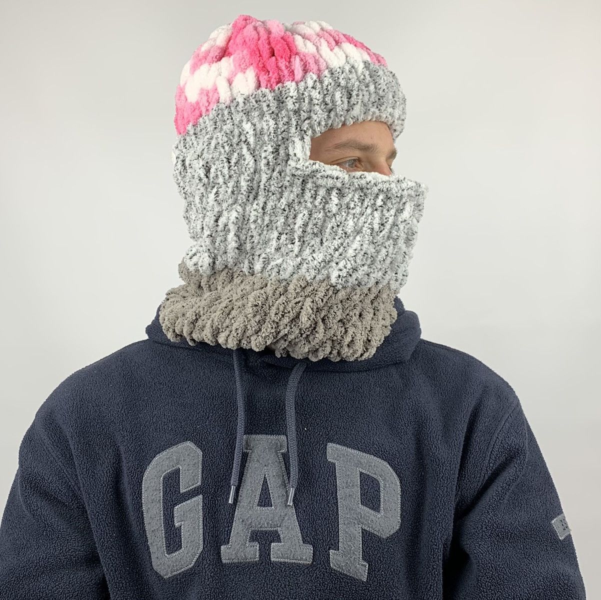 Handmade × Japanese Brand × Vintage Ski Mask Balaclava Tik Tok Style Puffy Size ONE SIZE - 3 Thumbnail