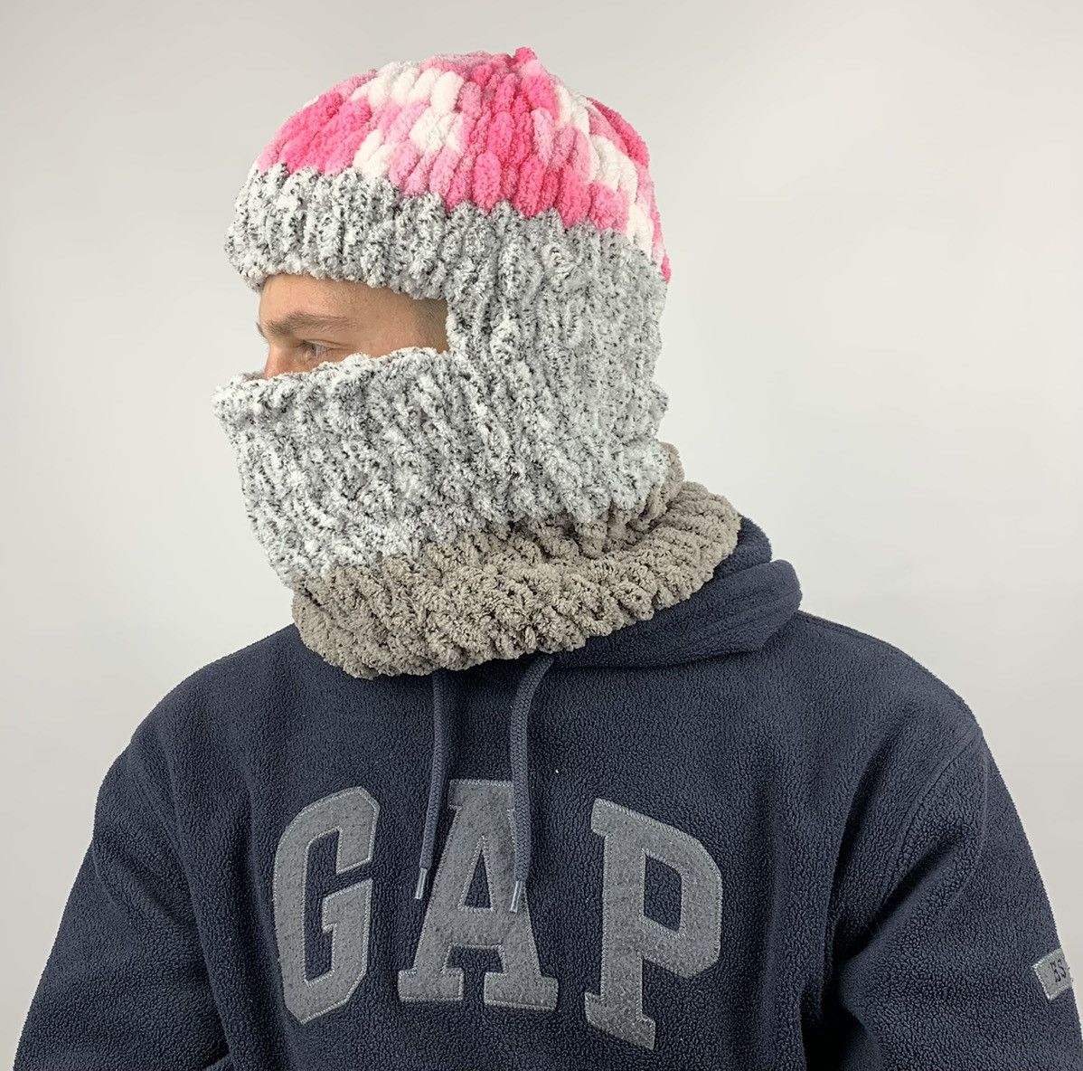 Handmade × Japanese Brand × Vintage Ski Mask Balaclava Tik Tok Style Puffy Size ONE SIZE - 2 Thumbnail