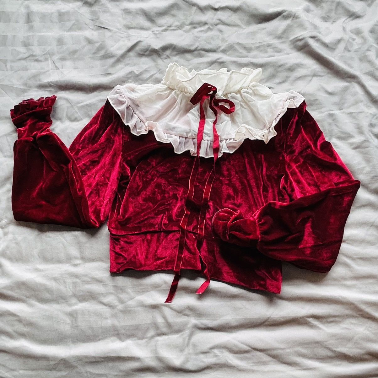 Seditionaries Vintage Ruffle Royal Velvet Top Size M / US 6-8 / IT 42-44 - 2 Thumbnail