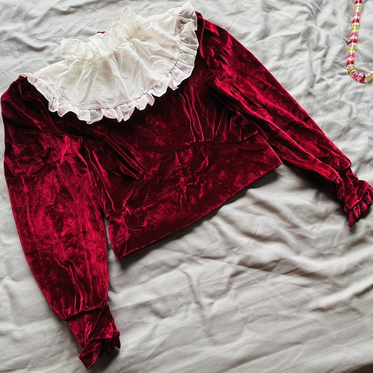 Seditionaries Vintage Ruffle Royal Velvet Top Size M / US 6-8 / IT 42-44 - 3 Thumbnail