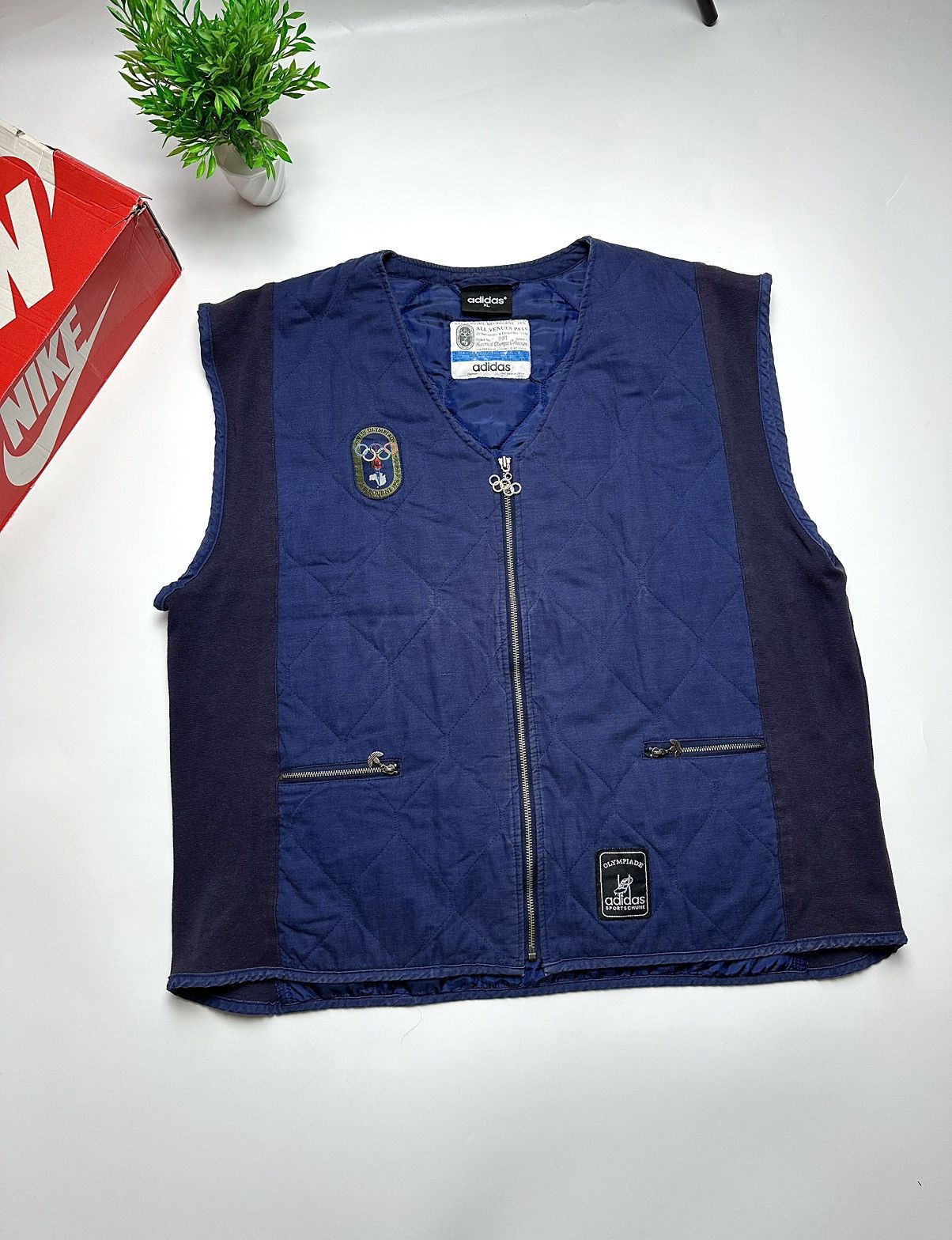 Adidas × USA Olympics × Vintage Vintage 1956 Adidas Olympics Games 90s Vest! Size US XL / EU 56 / 4 - 1 Thumbnail