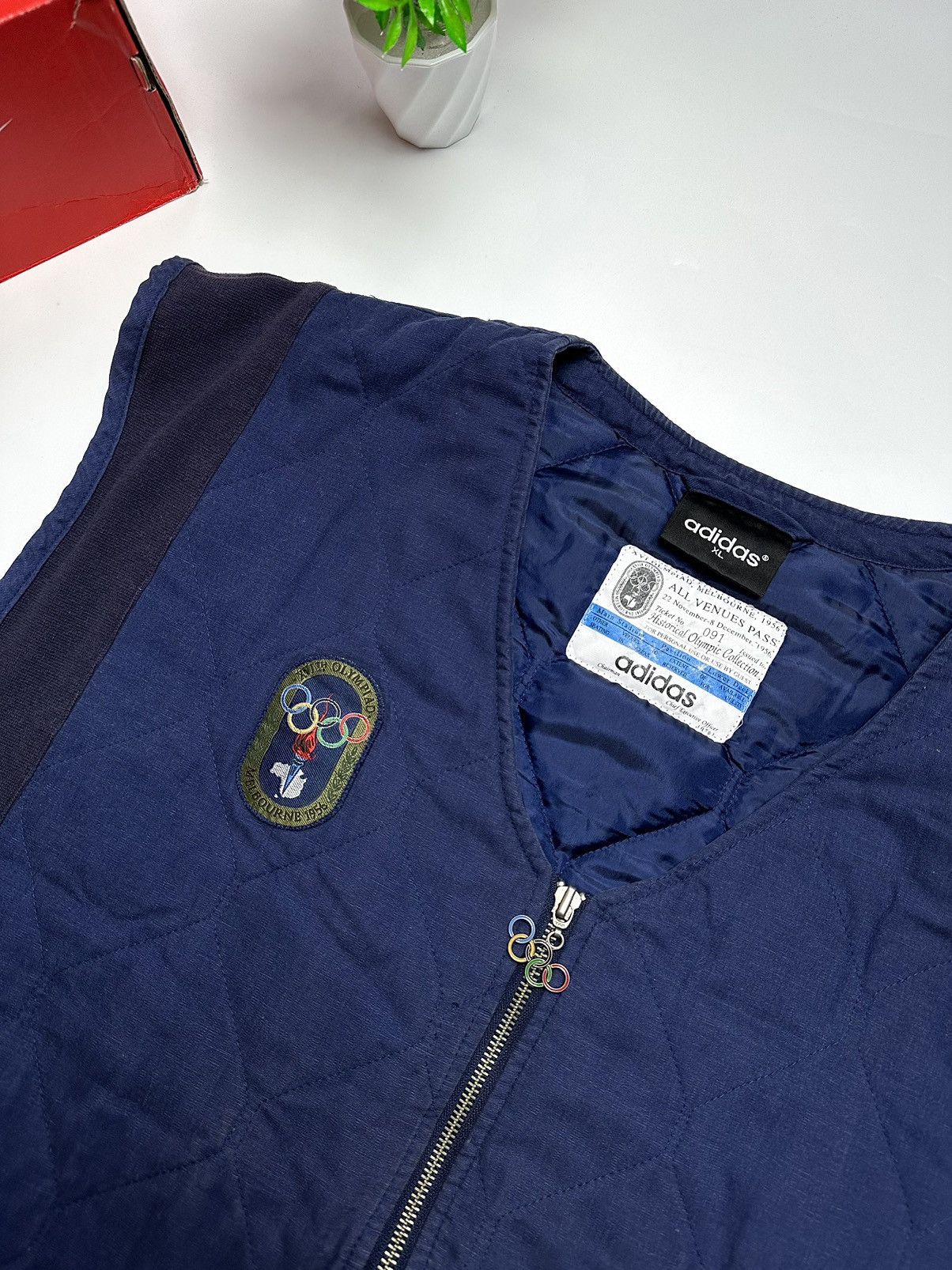 Adidas × USA Olympics × Vintage Vintage 1956 Adidas Olympics Games 90s Vest! Size US XL / EU 56 / 4 - 4 Thumbnail