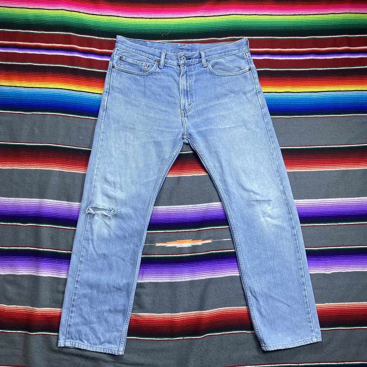 image of Levis x Levis Vintage Clothing Vintage Levi’S 505 Light Washed Distressed Denim in Light Blue Wash 