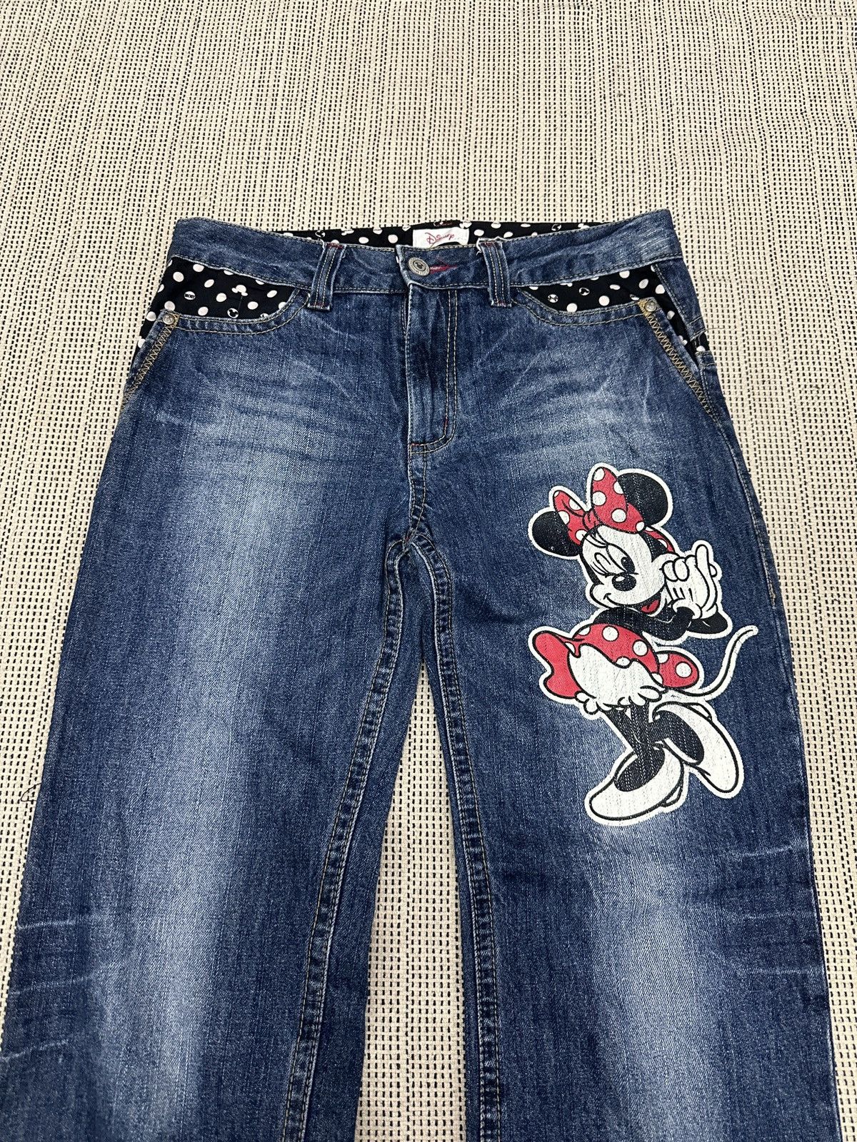 Disney SICK🔥 Disney Mickey Mouse Print Jeans Size US 31 - 7 Thumbnail