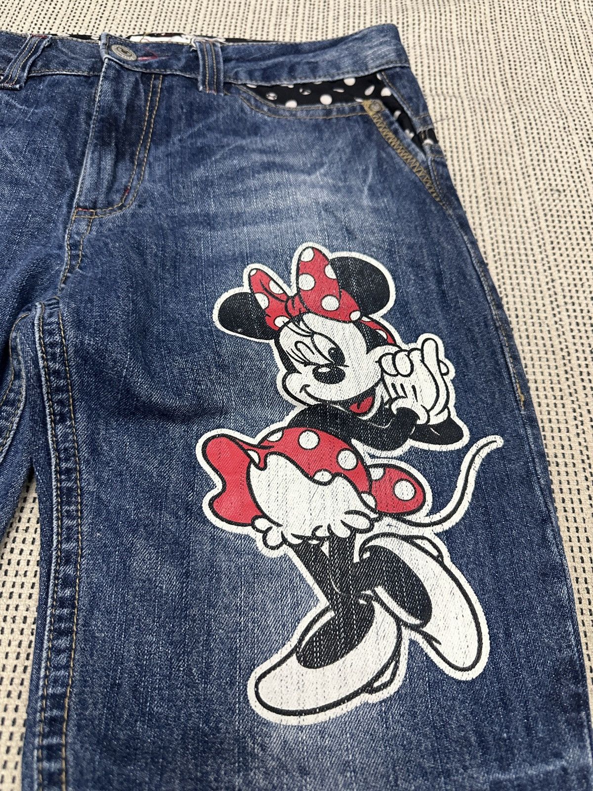 Disney SICK🔥 Disney Mickey Mouse Print Jeans Size US 31 - 8 Thumbnail