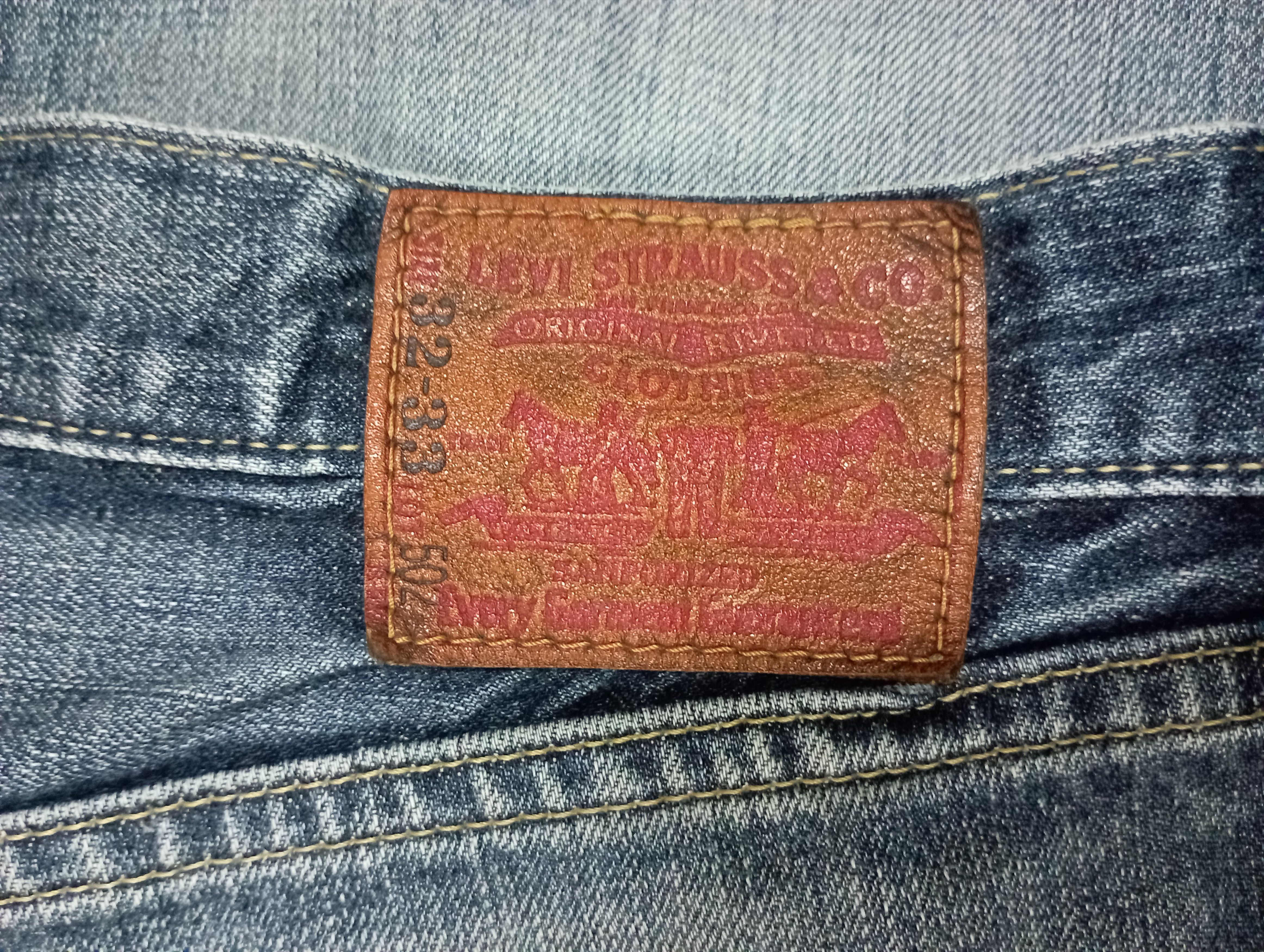 Sugar Cane Levi's 502 Vintage Distressed Stone Wash Japan Leather Patch Size US 32 / EU 48 - 17 Thumbnail