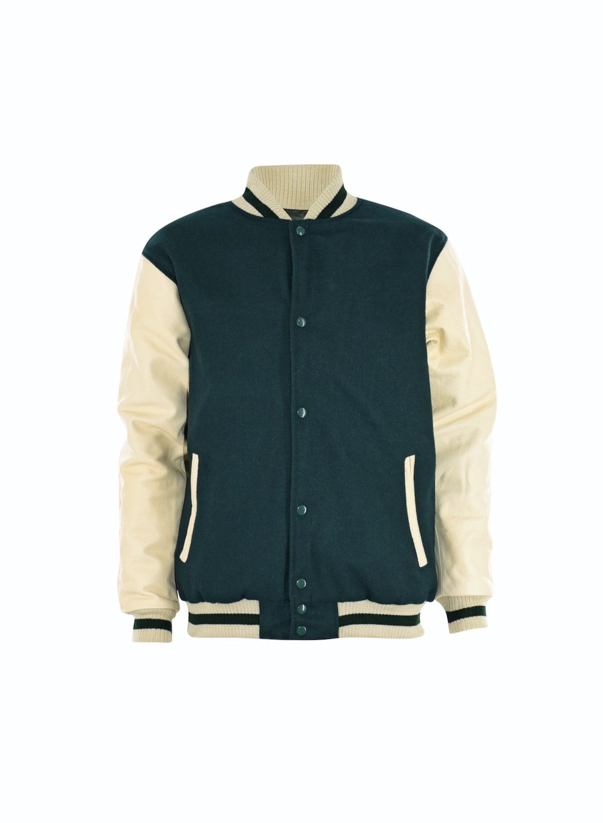 Vintage Varsity Jacket Forest Green Size US L / EU 52-54 / 3 - 2 Thumbnail