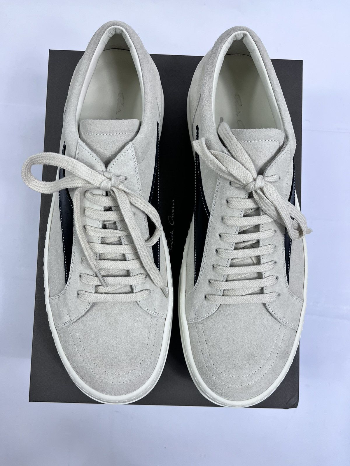 Rick Owens Milk Vintage Grained Leather Sneakers Size US 8 / EU 41 - 3 Thumbnail