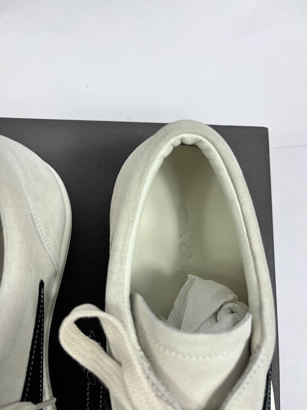 Rick Owens Milk Vintage Grained Leather Sneakers Size US 8 / EU 41 - 8 Thumbnail
