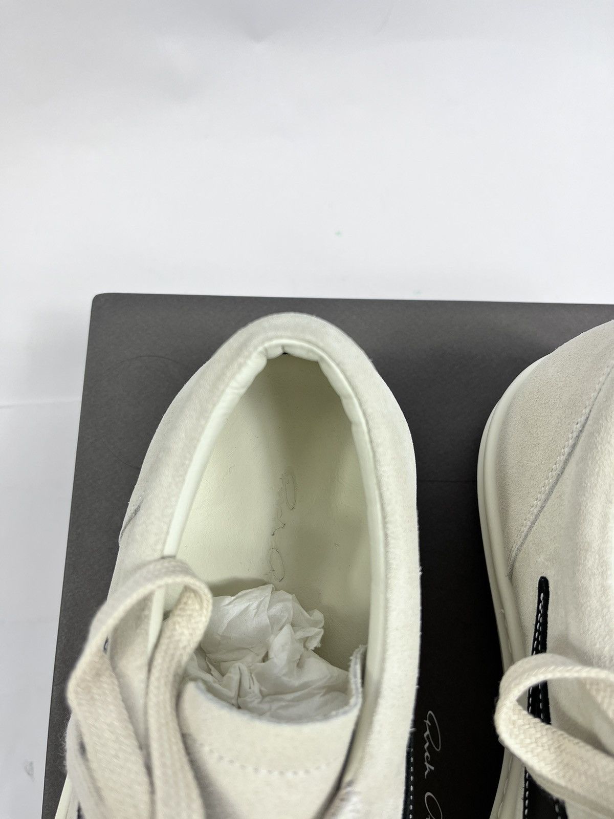 Rick Owens Milk Vintage Grained Leather Sneakers Size US 8 / EU 41 - 7 Thumbnail