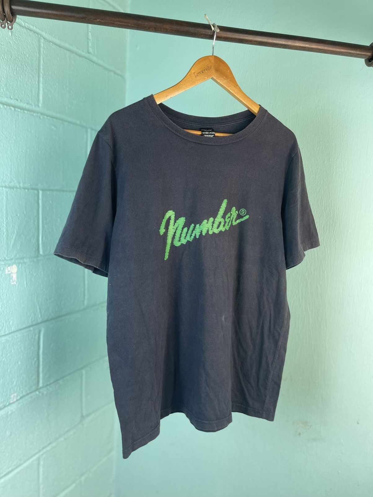 Number (N)ine × Takahiromiyashita The Soloist. NumberNine Green Number Logo Tee Size US L / EU 52-54 / 3 - 4 Thumbnail