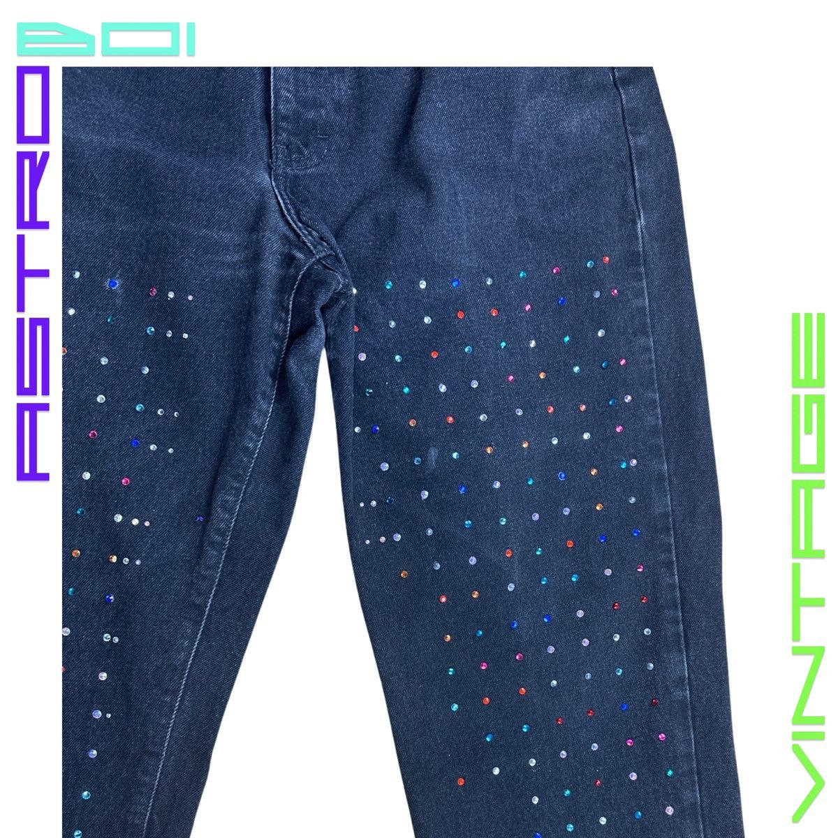 DKNY ASTROBOI* DKNY RHINESTONE EMBELLISHED BLACK JEANS_ 36x30" Size US 36 / EU 52 - 7 Thumbnail