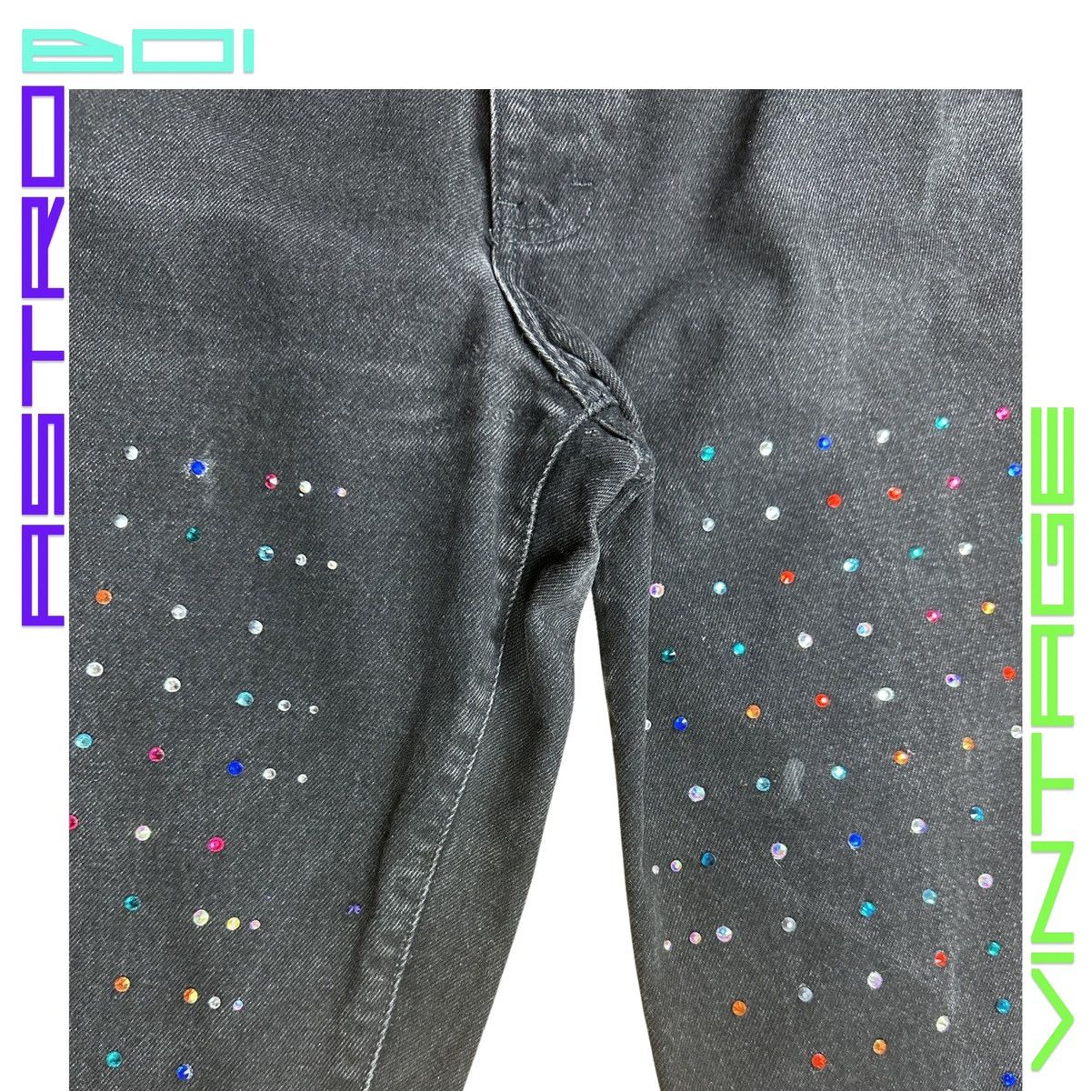 DKNY ASTROBOI* DKNY RHINESTONE EMBELLISHED BLACK JEANS_ 36x30" Size US 36 / EU 52 - 6 Thumbnail