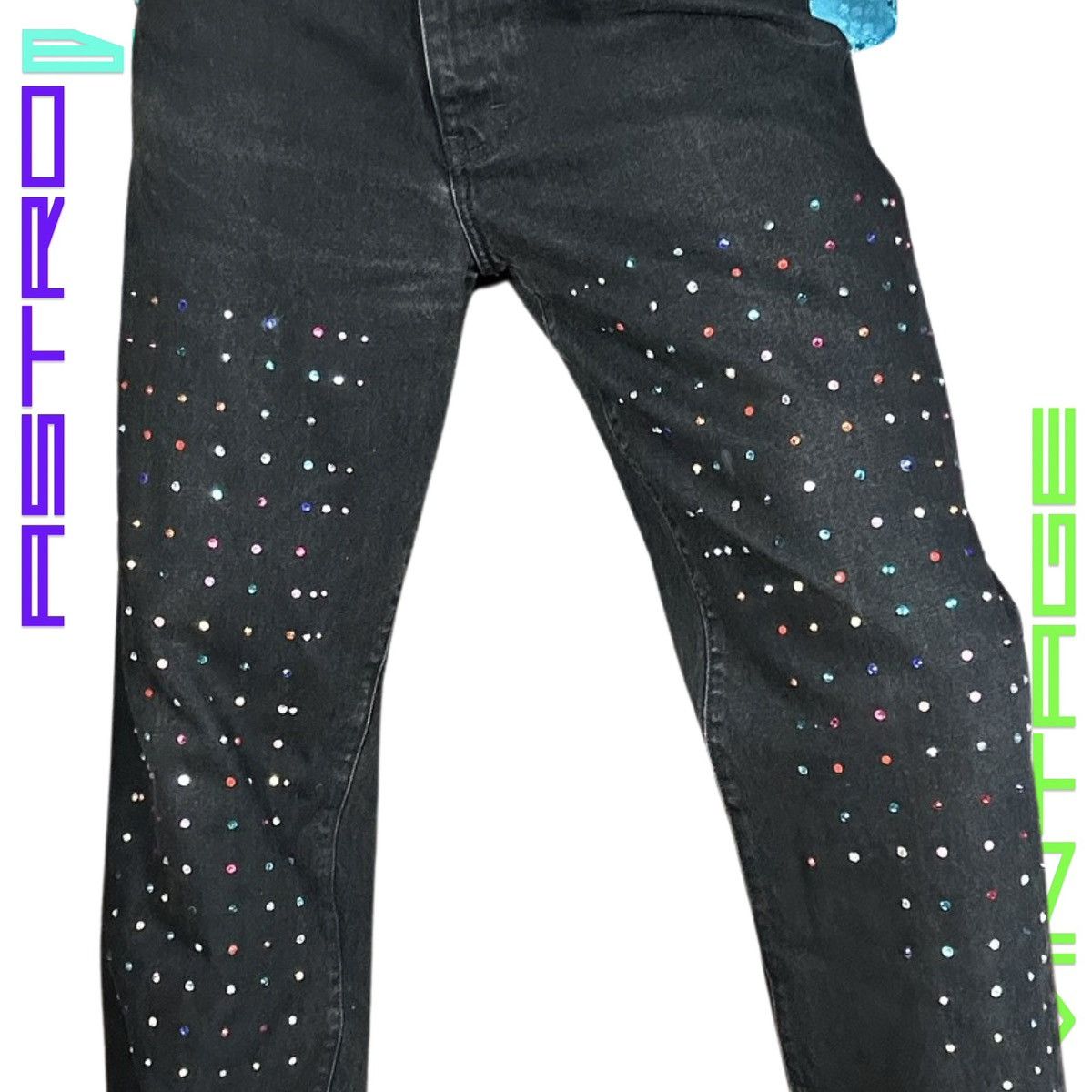 DKNY ASTROBOI* DKNY RHINESTONE EMBELLISHED BLACK JEANS_ 36x30" Size US 36 / EU 52 - 10 Thumbnail