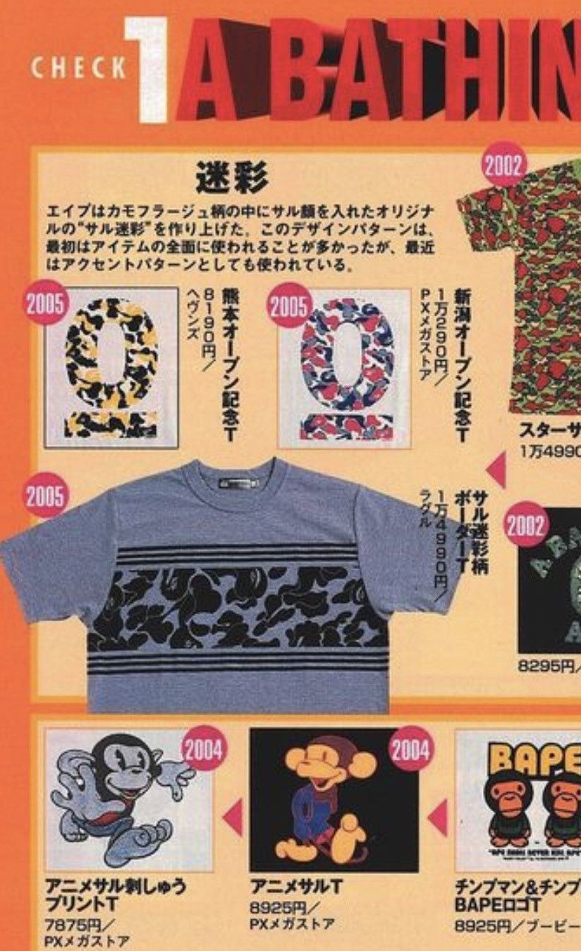 image of 2005 Bape Abc Camo Box Tee in Grey, Men's (Size Medium)