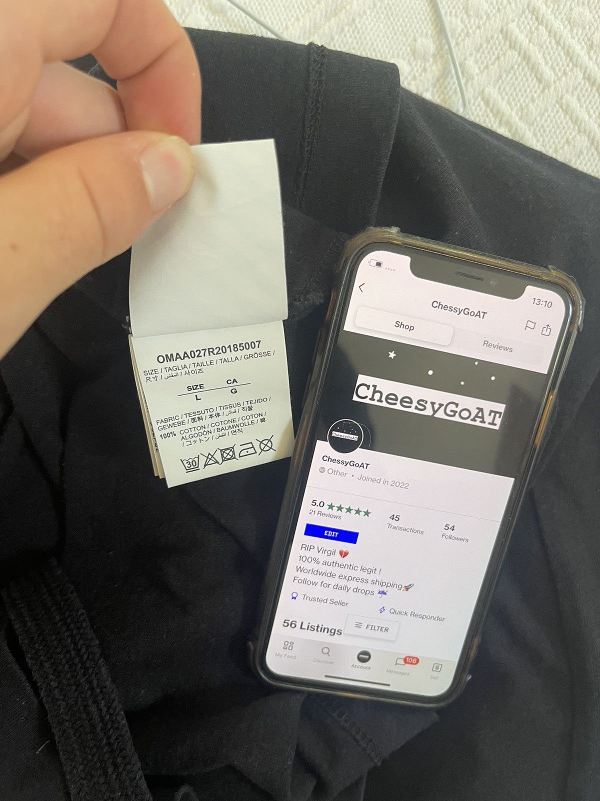 Off-White Off white ”RATIONALISM” TEE Size US S / EU 44-46 / 1 - 9 Thumbnail