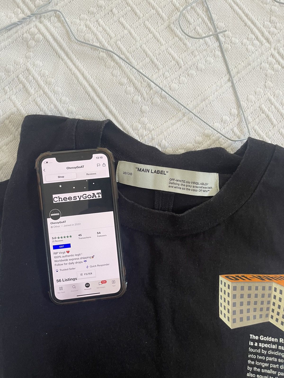 Off-White Off white ”RATIONALISM” TEE Size US S / EU 44-46 / 1 - 7 Thumbnail