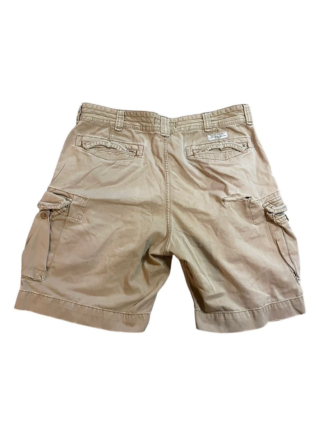 Polo Ralph Lauren × Vintage 1998 Polo Ralph Lauren Distressed Cargo Shorts Size US 38 / EU 54 - 8 Thumbnail