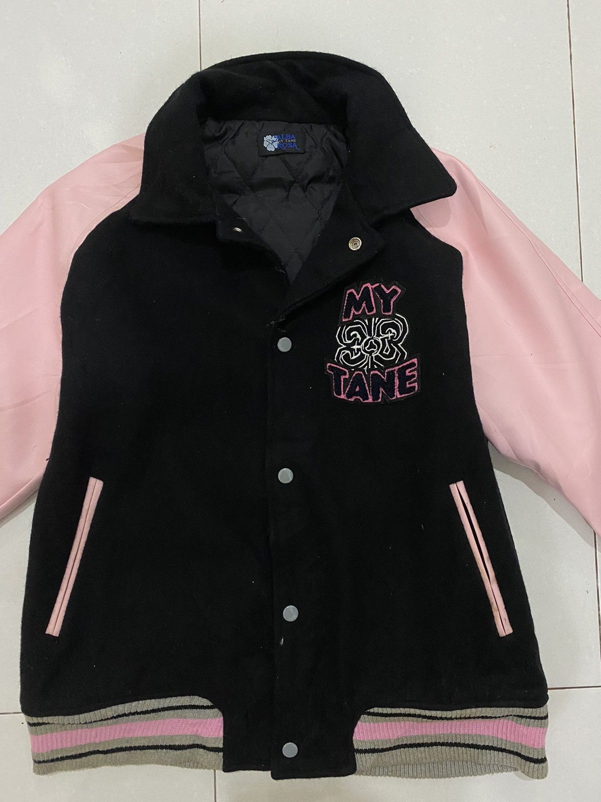 Vintage VTG Alba Rosa My Tane Varsity Leather Wool Jacket Size US M / EU 48-50 / 2 - 11 Thumbnail