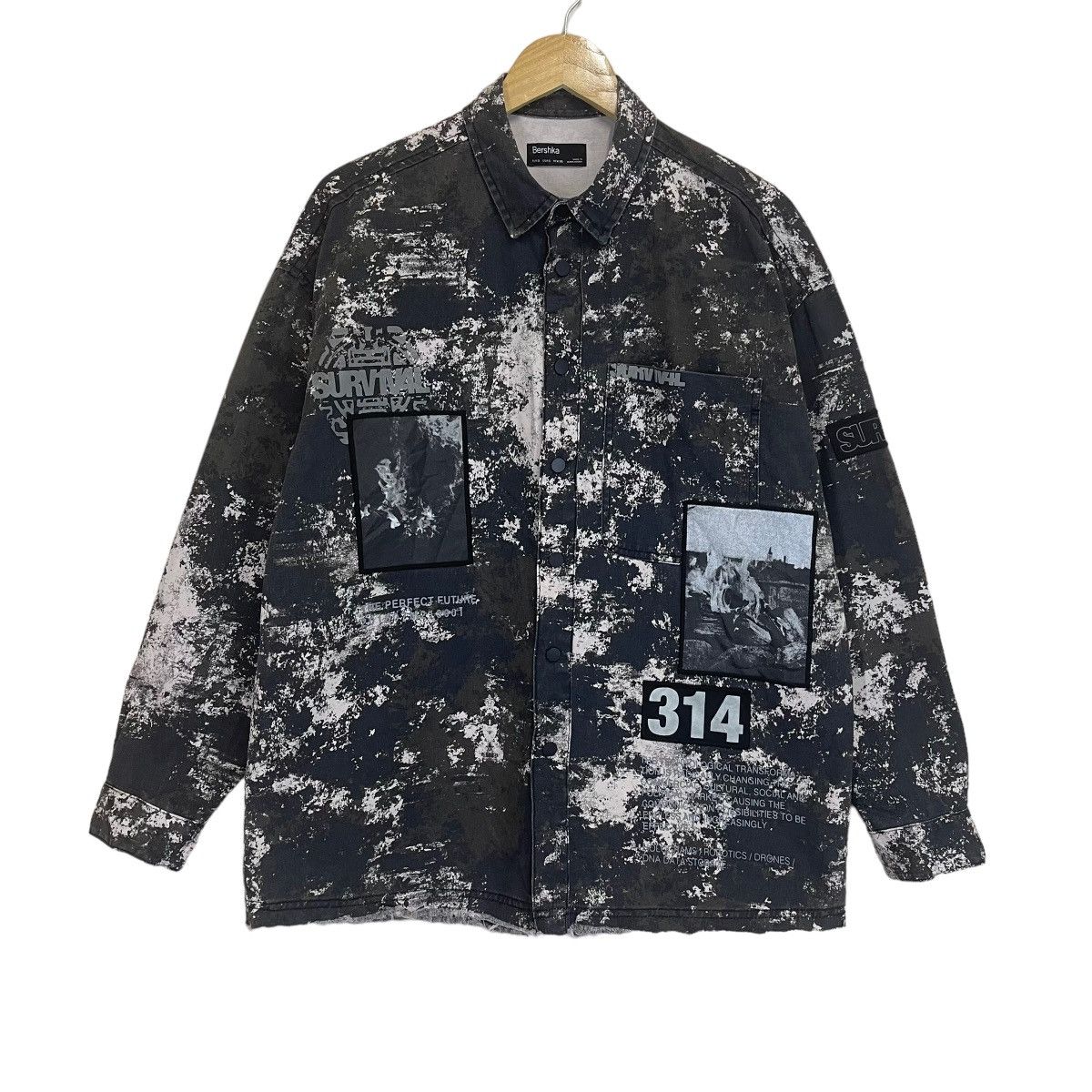 image of Bershka Survival Padded Jacket in Mix, Men's (Size Medium)