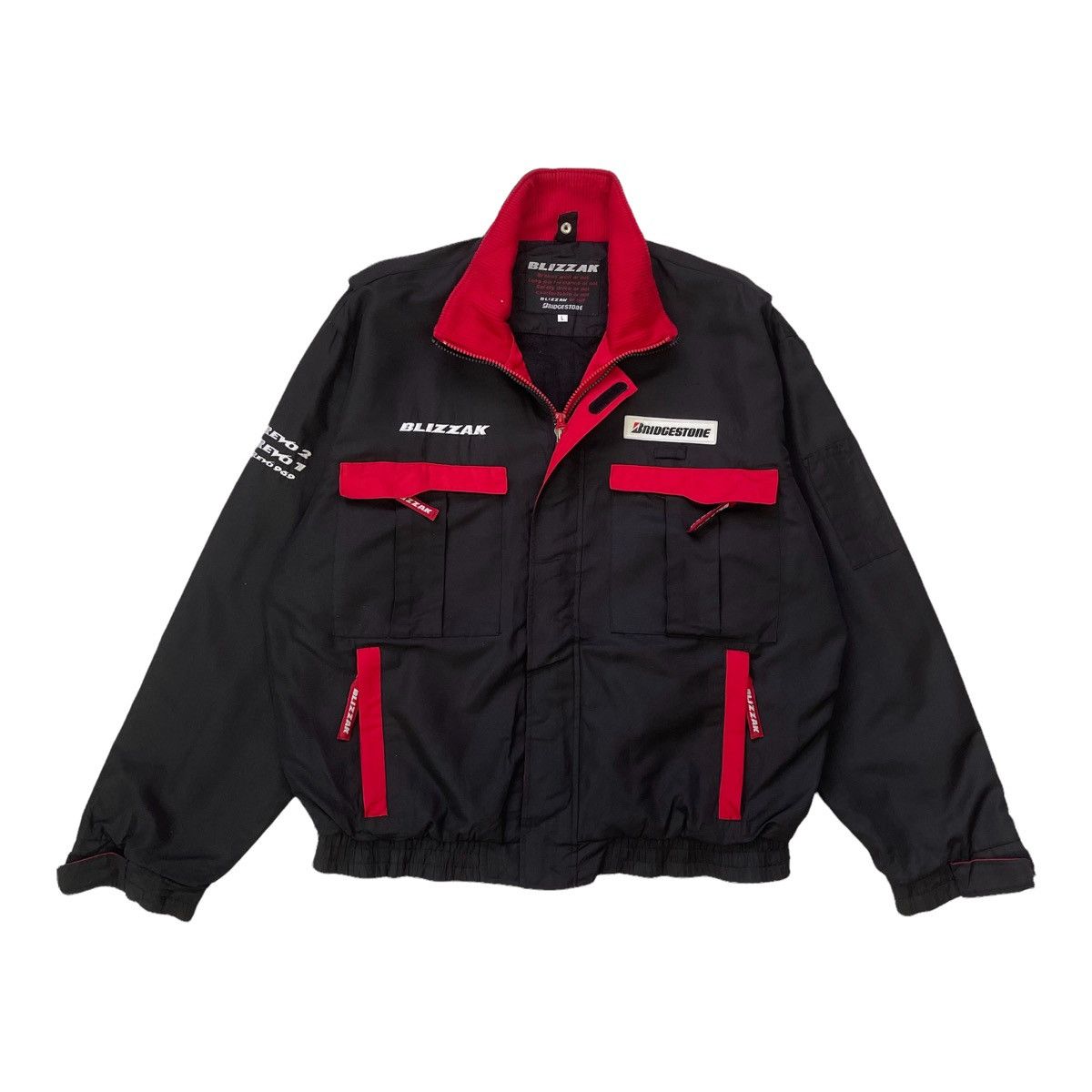 image of Racing x Vintage Bridgestone Blizzak Zipper Jacket Size L in Black, Men's