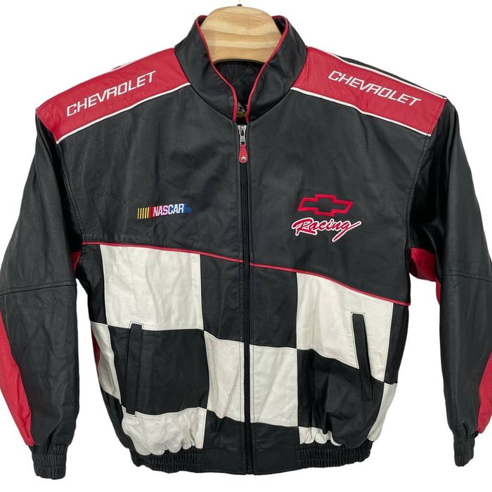 NASCAR Vintage 90s ESSEX Chevy Chevrolet racing leather jacket | Grailed