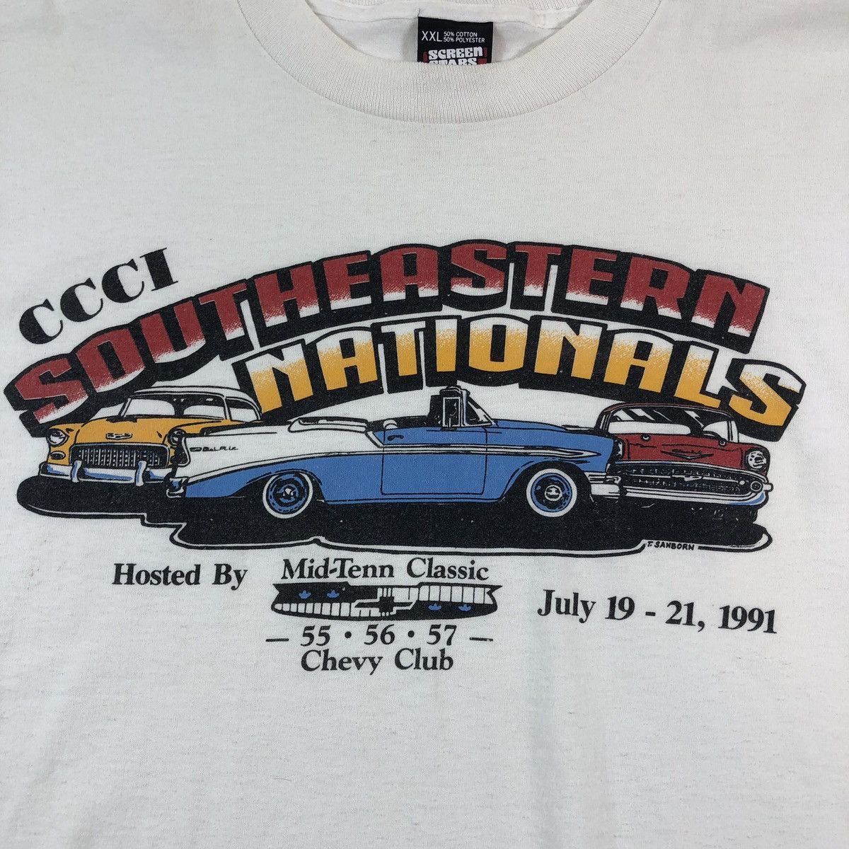 Vintage Vintage 90s Chevy Club Car Show Single Stitch T-Shirt Size US XL / EU 56 / 4 - 2 Thumbnail