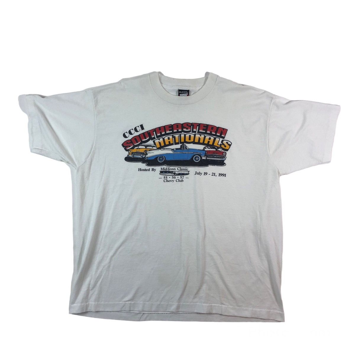 Vintage Vintage 90s Chevy Club Car Show Single Stitch T-Shirt Size US XL / EU 56 / 4 - 1 Thumbnail