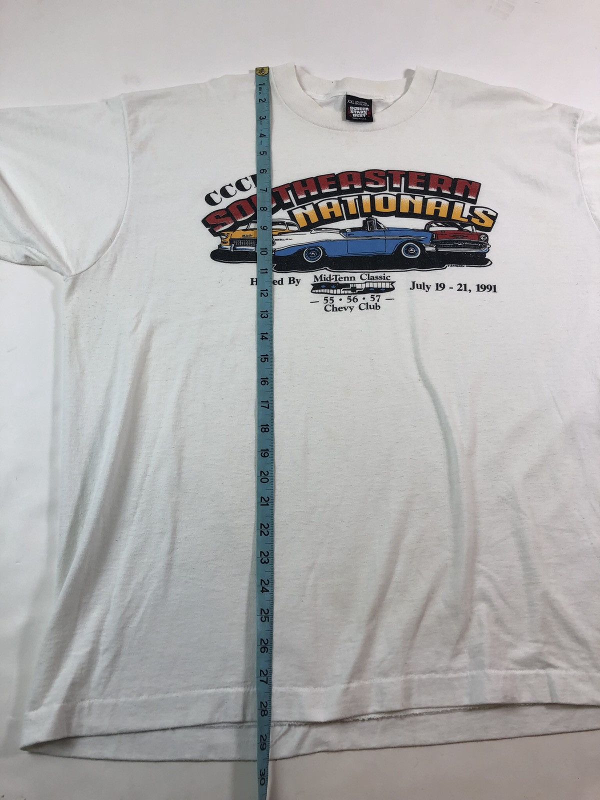 Vintage Vintage 90s Chevy Club Car Show Single Stitch T-Shirt Size US XL / EU 56 / 4 - 9 Thumbnail