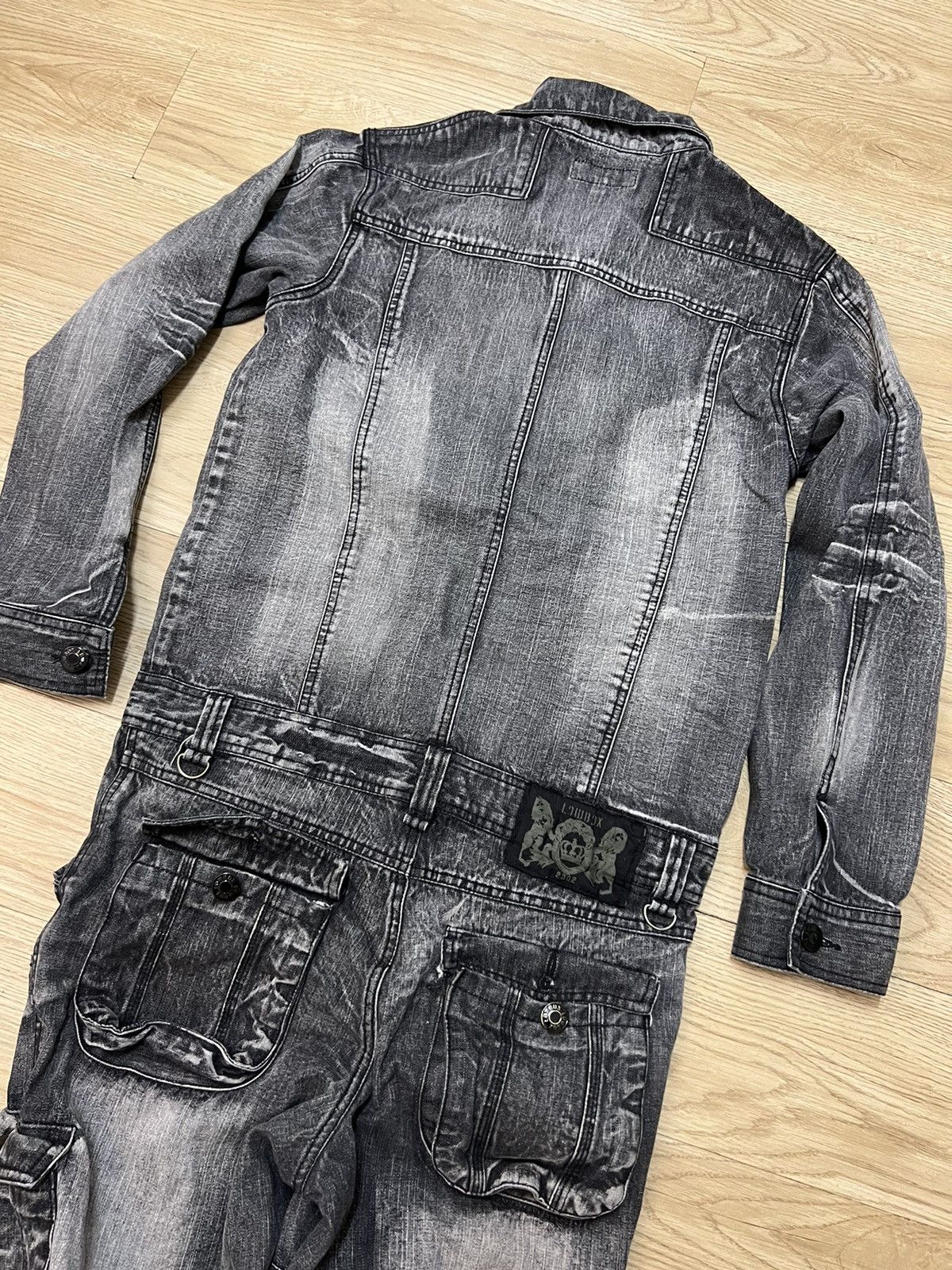 Japanese Brand LowBox Tactical Multipocket Punk Style Denim Overall Size US 35 - 7 Thumbnail