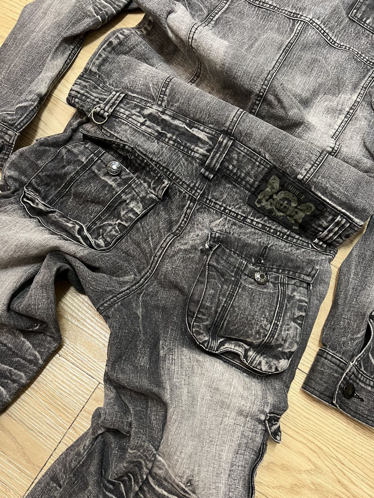 Japanese Brand LowBox Tactical Multipocket Punk Style Denim Overall Size US 35 - 13 Thumbnail