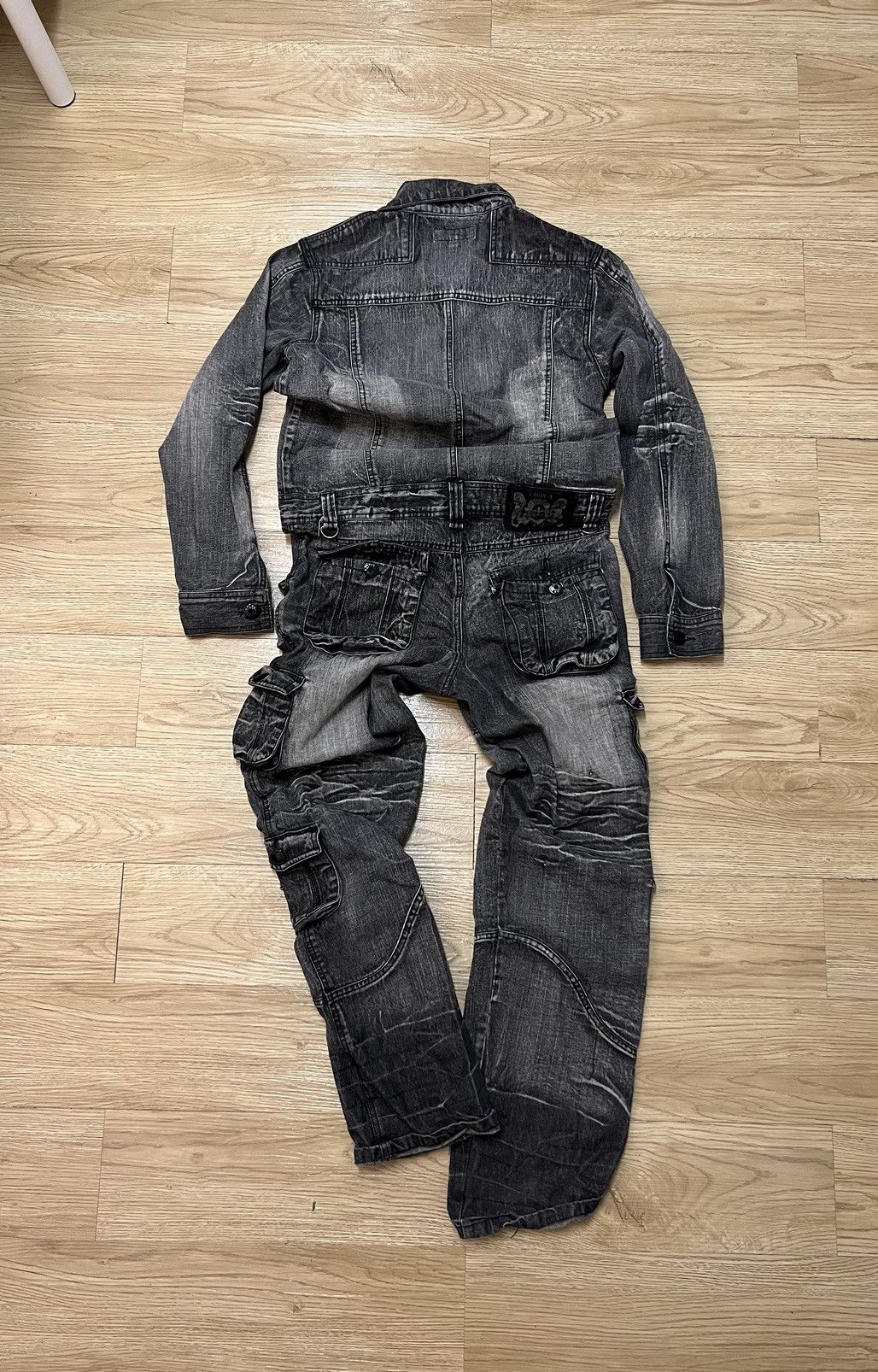 Japanese Brand LowBox Tactical Multipocket Punk Style Denim Overall Size US 35 - 1 Thumbnail