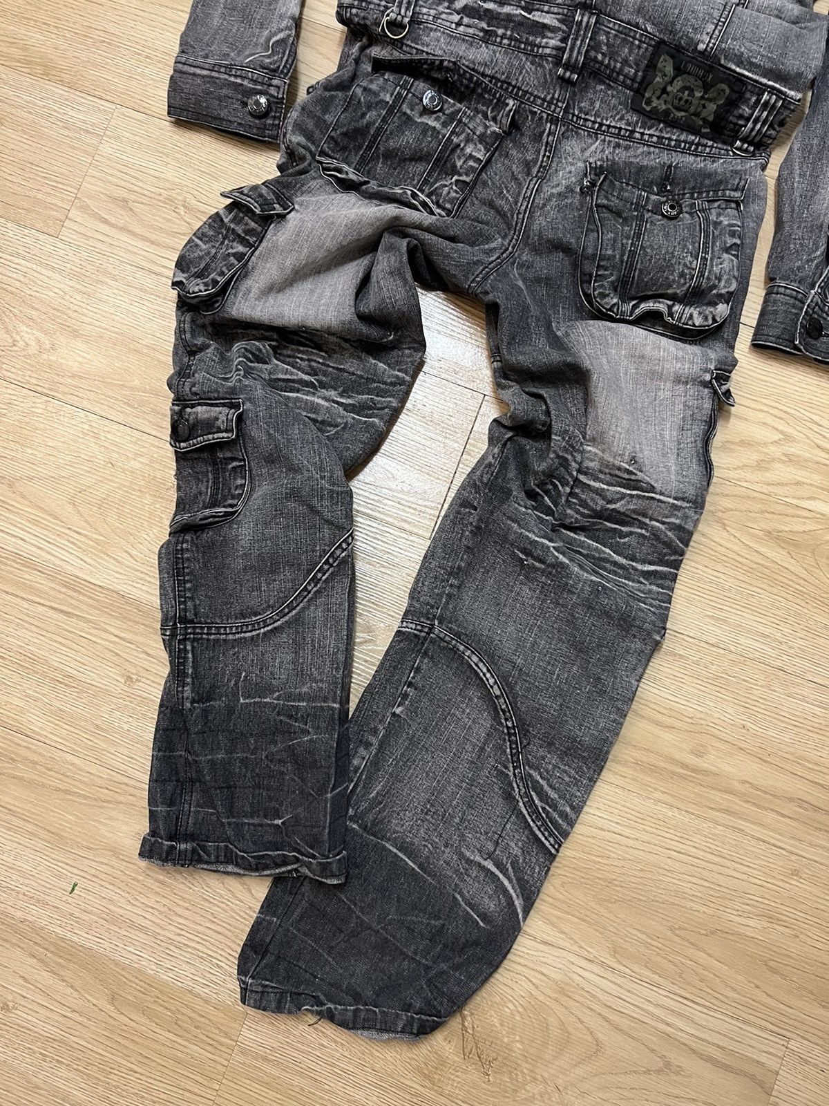 Japanese Brand LowBox Tactical Multipocket Punk Style Denim Overall Size US 35 - 8 Thumbnail