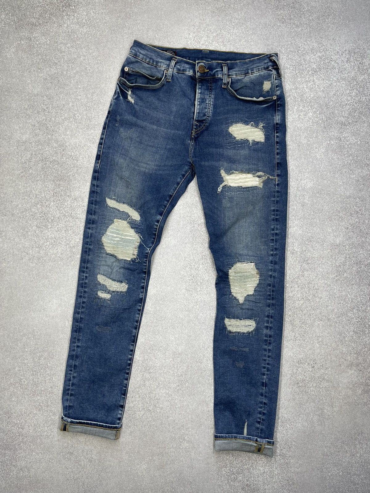 True Religion × Vintage Mens True Religion Rocco Bikes Denim Jeans Vintage Y2K Size US 34 / EU 50 - 7 Thumbnail