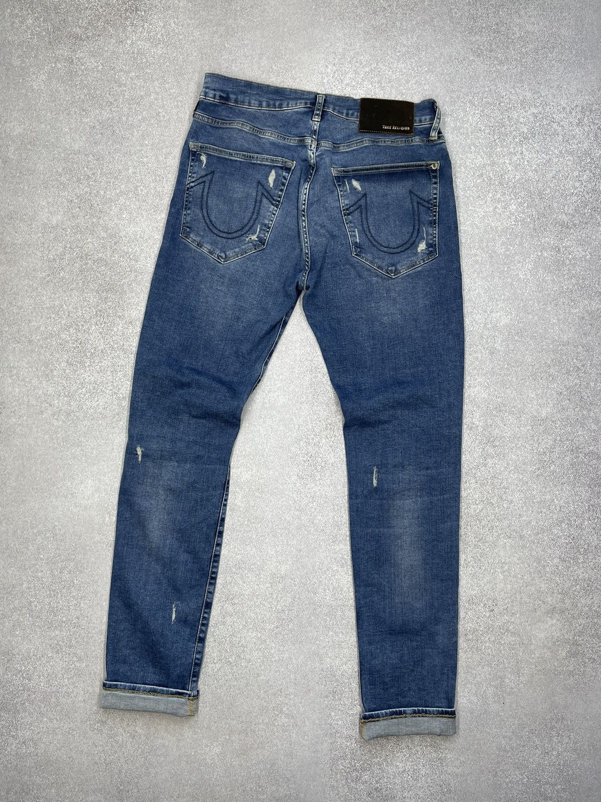 True Religion × Vintage Mens True Religion Rocco Bikes Denim Jeans Vintage Y2K Size US 34 / EU 50 - 1 Thumbnail