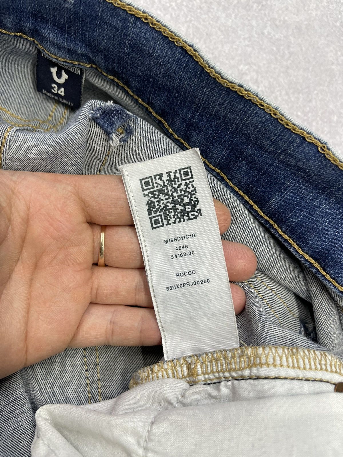True Religion × Vintage Mens True Religion Rocco Bikes Denim Jeans Vintage Y2K Size US 34 / EU 50 - 20 Thumbnail