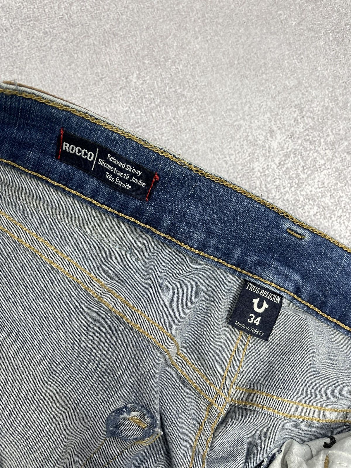 True Religion × Vintage Mens True Religion Rocco Bikes Denim Jeans Vintage Y2K Size US 34 / EU 50 - 19 Thumbnail