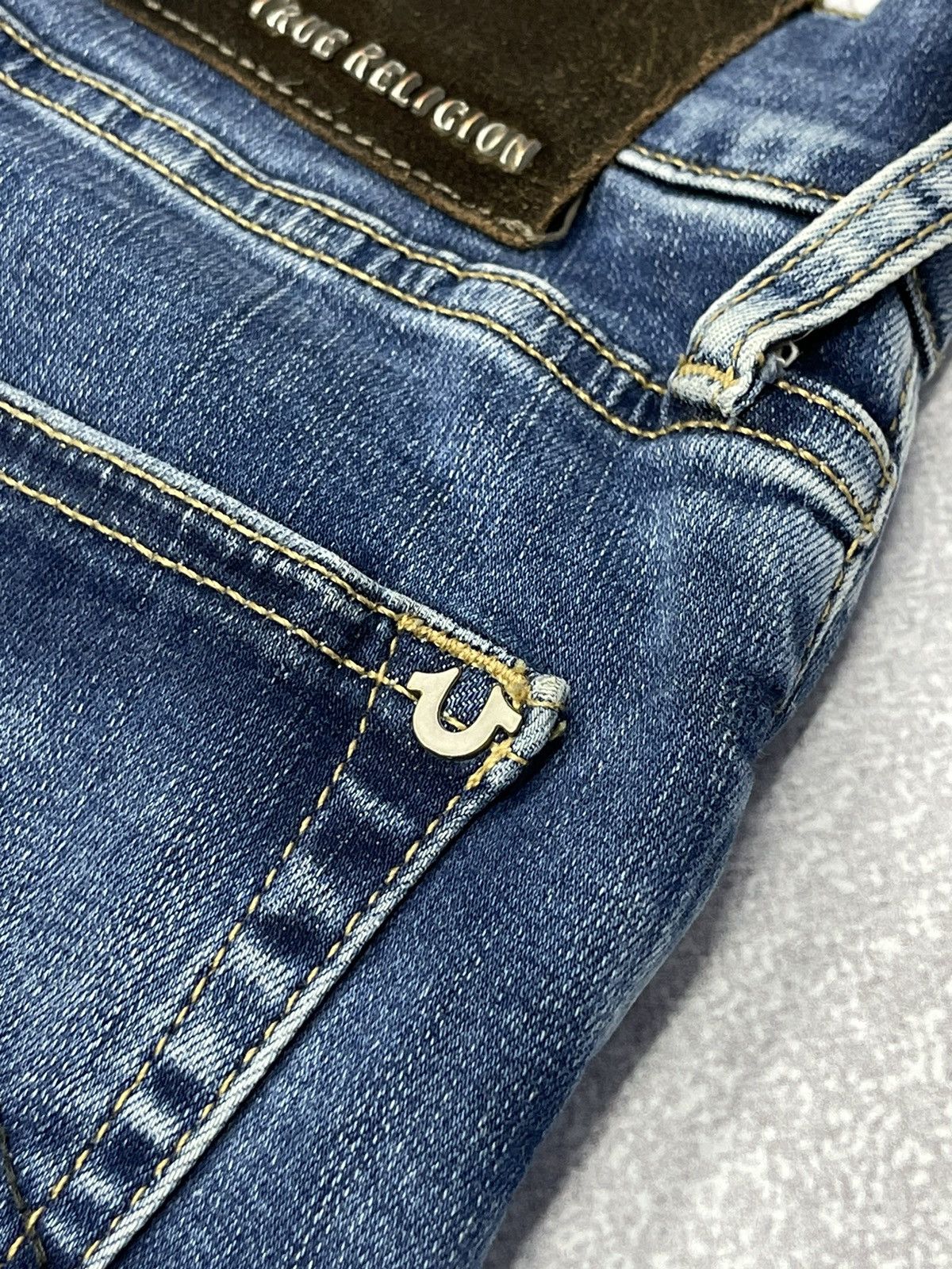 True Religion × Vintage Mens True Religion Rocco Bikes Denim Jeans Vintage Y2K Size US 34 / EU 50 - 6 Thumbnail