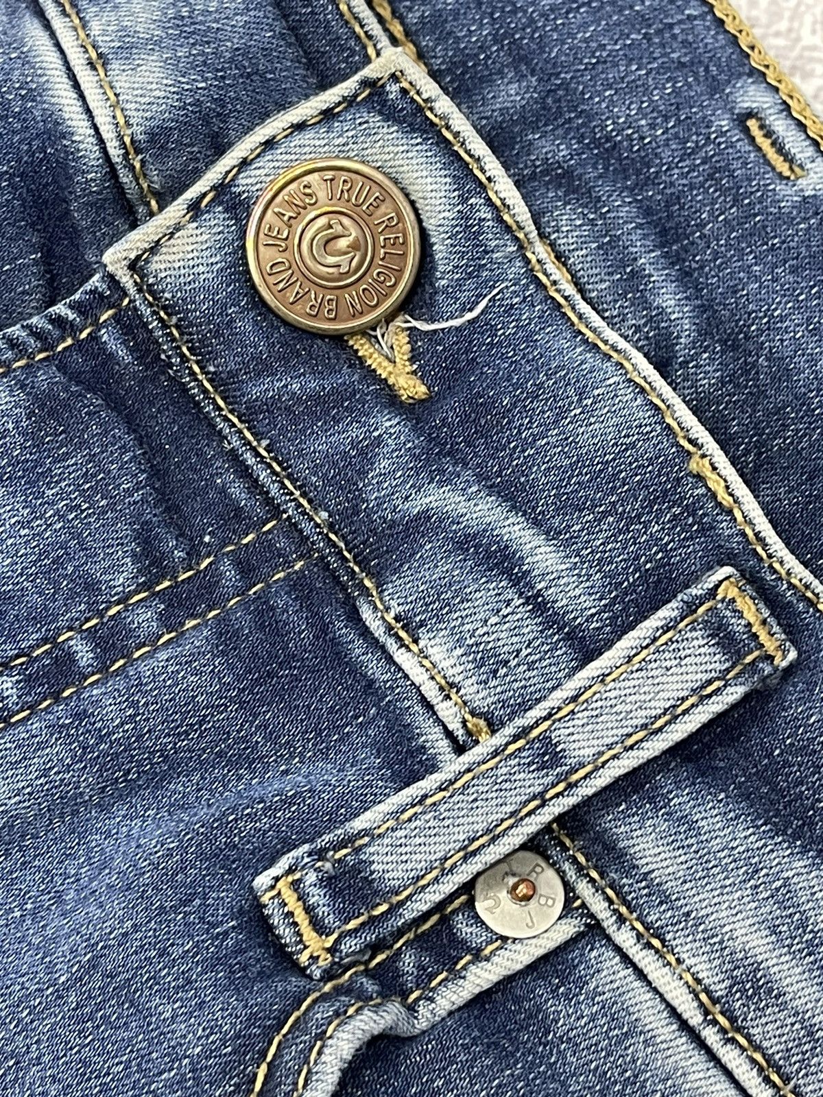 True Religion × Vintage Mens True Religion Rocco Bikes Denim Jeans Vintage Y2K Size US 34 / EU 50 - 16 Thumbnail