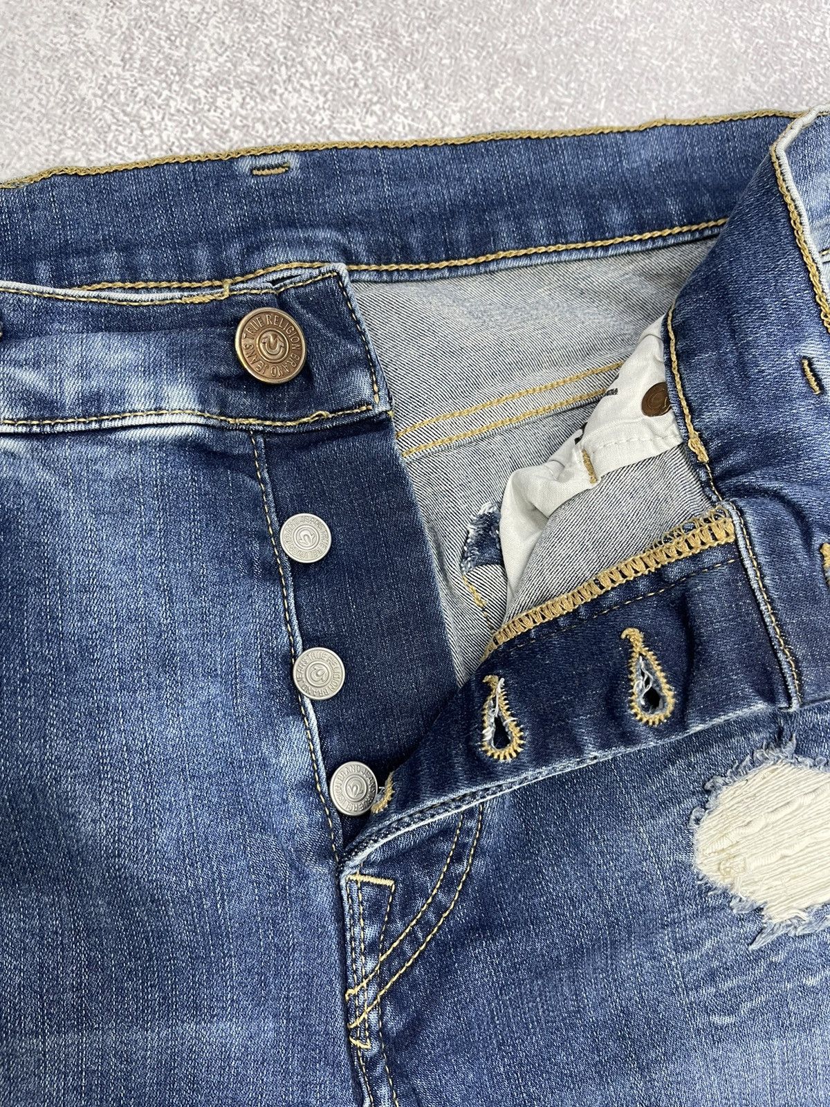 True Religion × Vintage Mens True Religion Rocco Bikes Denim Jeans Vintage Y2K Size US 34 / EU 50 - 18 Thumbnail