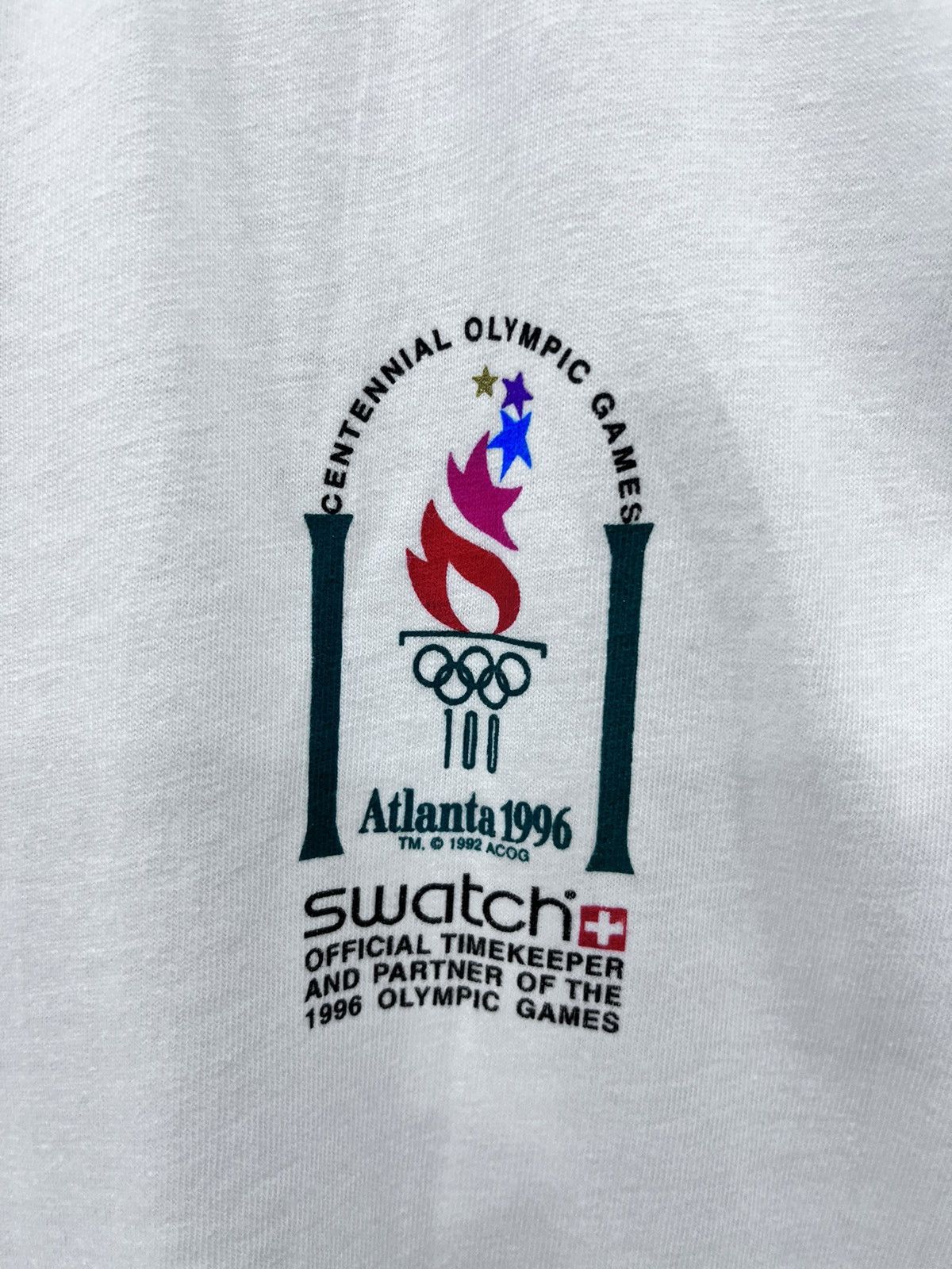 Swatch VINTAGE SWATCH OLYMPIC ATLANTA 1996 TSHIRT Size US L / EU 52-54 / 3 - 3 Thumbnail