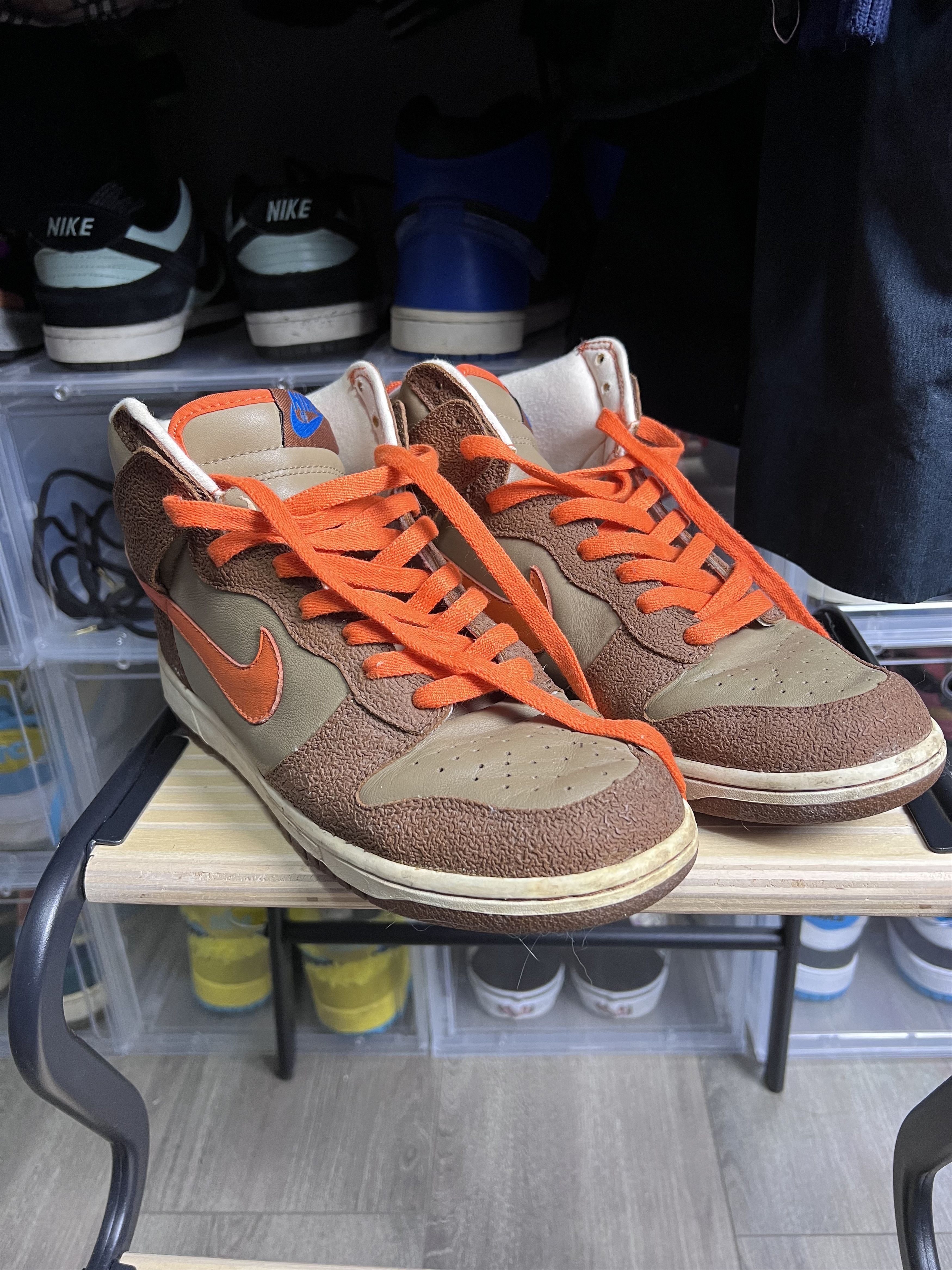 image of Nike Dunk High - Fantastic Four Thing - 2006 Shoes in Orange Blaze, Men's (Size 9)