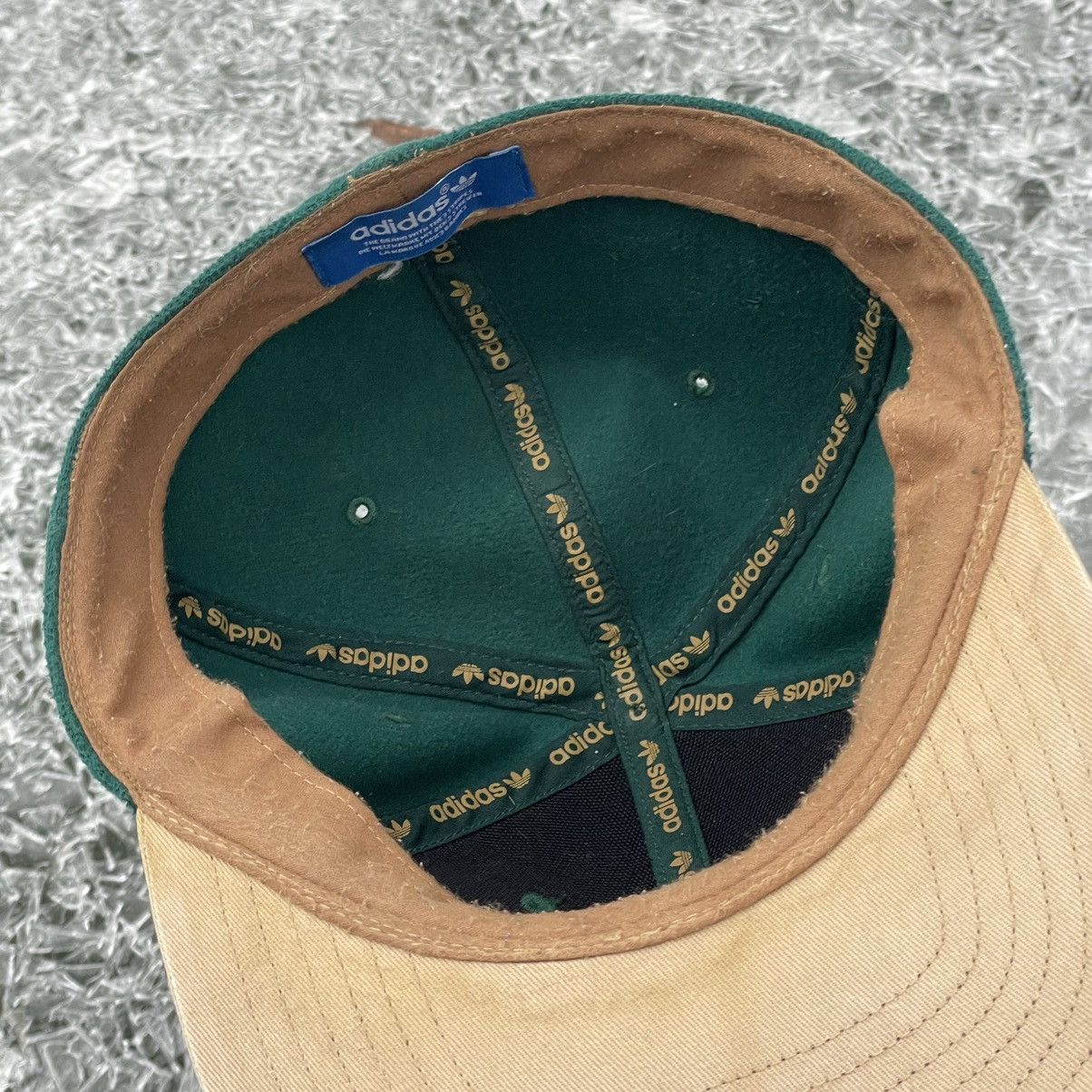 Adidas Vintage Adidas Fleece Cap Hats 🧢 Green 90s Big Logo SnapBack Size 38 - 6 Thumbnail
