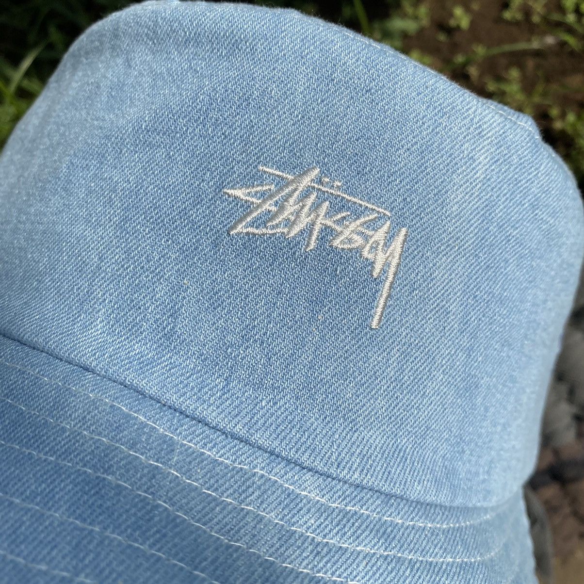 Vintage STUSSY BUCKET HAT CONTRAST STITCH LIGHT BLUE Size ONE SIZE - 2 Thumbnail